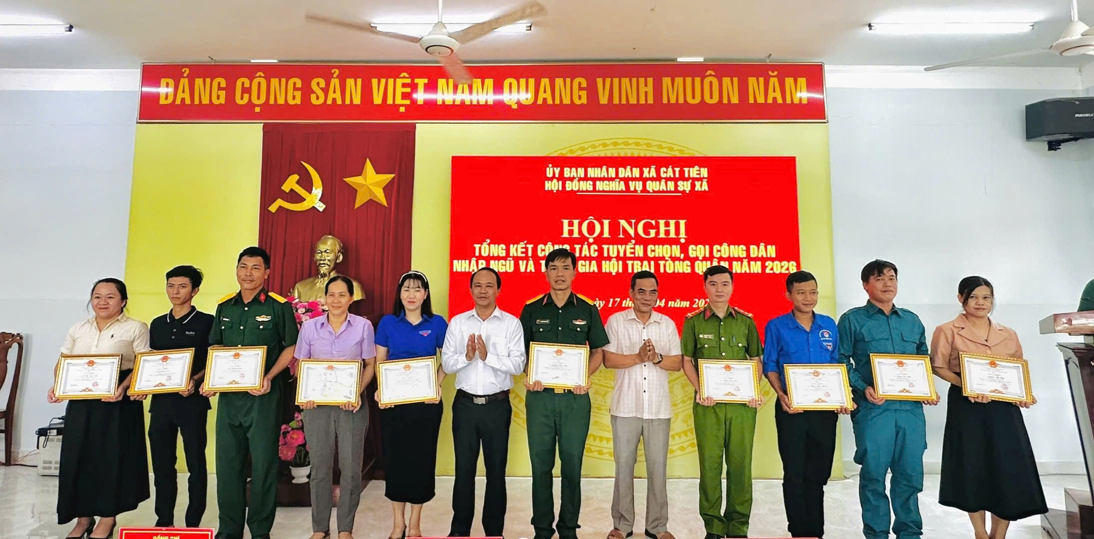 XÃ CÁT TIÊN TỔNG KẾT CÔNG TÁC TUYỂN CHỌN, GỌI CÔNG DÂN NHẬP NGŨ NĂM 2026