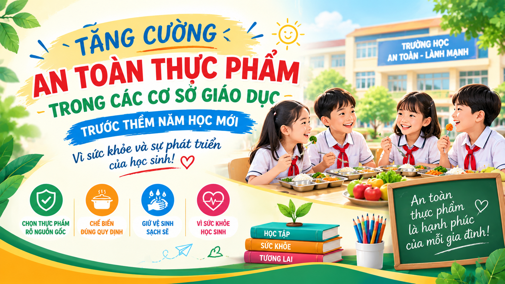 TĂNG CƯỜNG BẢO ĐẢM AN TOÀN THỰC PHẨM TRONG CÁC CƠ SỞ GIÁO DỤC