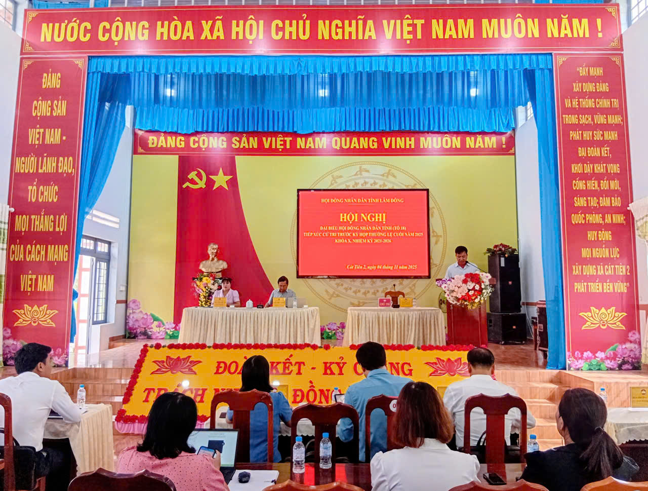 ĐẠI BIỂU HỘI ĐỒNG NHÂN DÂN TỈNH KHÓA X TIẾP XÚC CỬ TRI XÃ CÁT TIÊN 2 TRƯỚC KỲ HỌP THƯỜNG LỆ CUỐI NĂM 2025