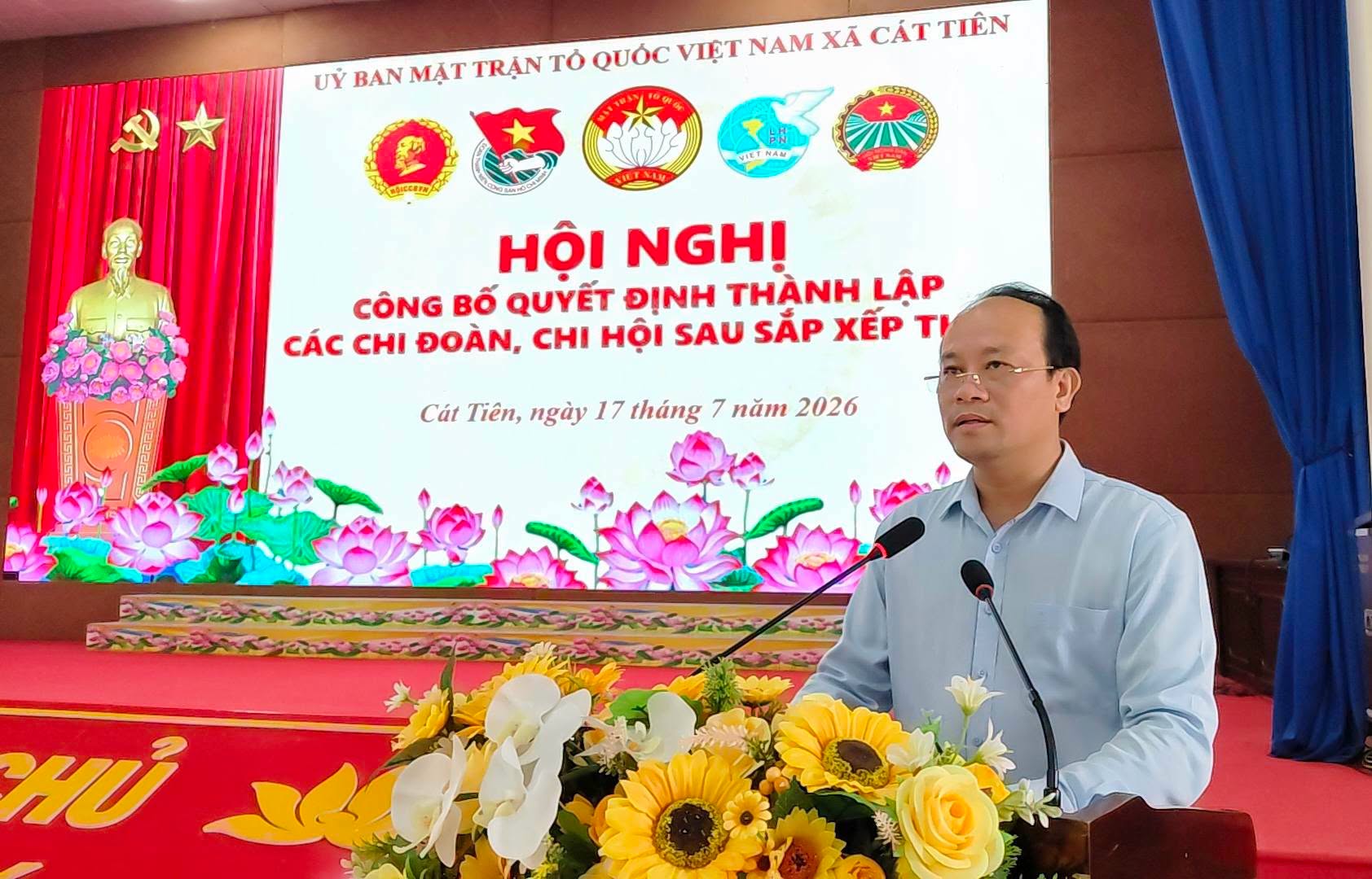 HỘI NGHỊ CÔNG BỐ QUYẾT ĐỊNH THÀNH LẬP CÁC CHI HỘI, CHI ĐOÀN SAU SẮP XẾP THÔN TRÊN ĐỊA BÀN XÃ CÁT TIÊN