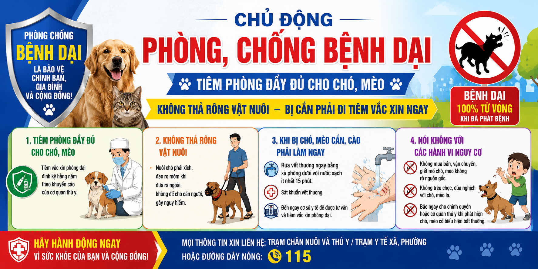 TUYÊN TRUYỀN, CHỦ ĐỘNG PHÒNG, CHỐNG BỆNH DẠI
