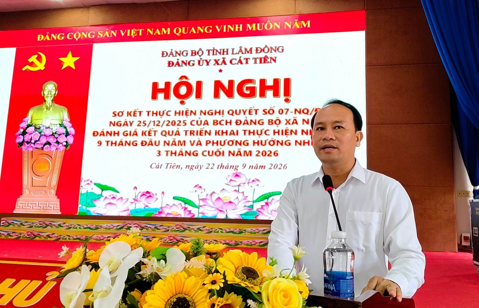  ĐẢNG ỦY XÃ CÁT TIÊN ĐÁNH GIÁ KẾT QUẢ THỰC HIỆN NHIỆM VỤ 9 THÁNG ĐẦU NĂM, TRIỂN KHAI PHƯƠNG HƯỚNG, NHIỆM VỤ 3 THÁNG CUỐI NĂM 2026