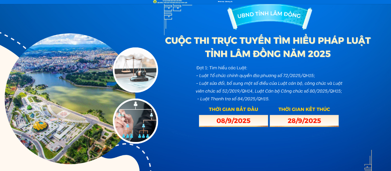CUỘC THI TRỰC TUYẾN TÌM HIỂU PHÁP LUẬT TRÊN ĐỊA BÀN TỈNH LÂM ĐỒNG NĂM 2025