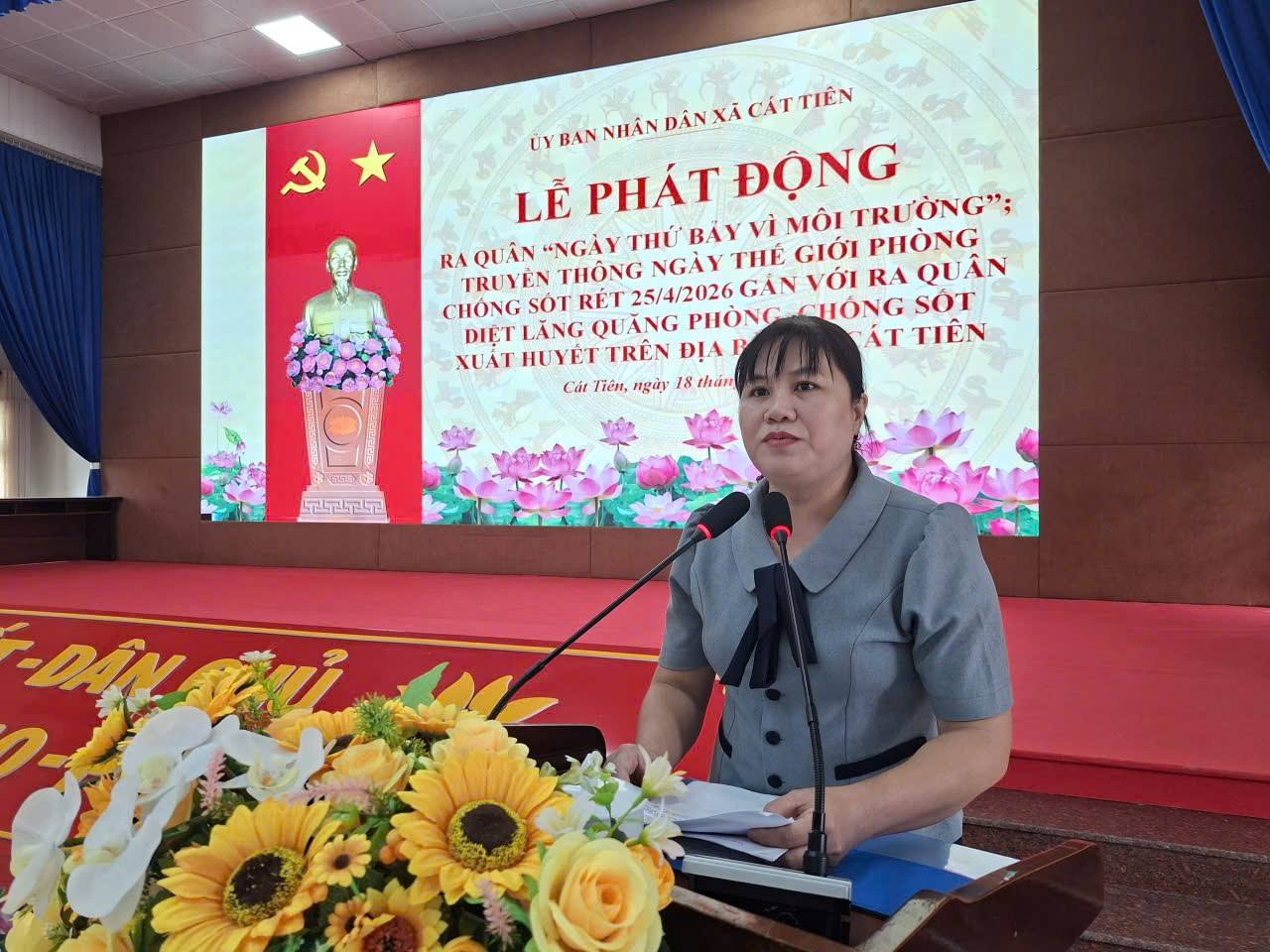 Xã Cát Tiên phát động ra quân “Ngày thứ Bảy vì môi trường”, hưởng ứng Ngày Thế giới phòng, chống sốt rét 25/4/2026