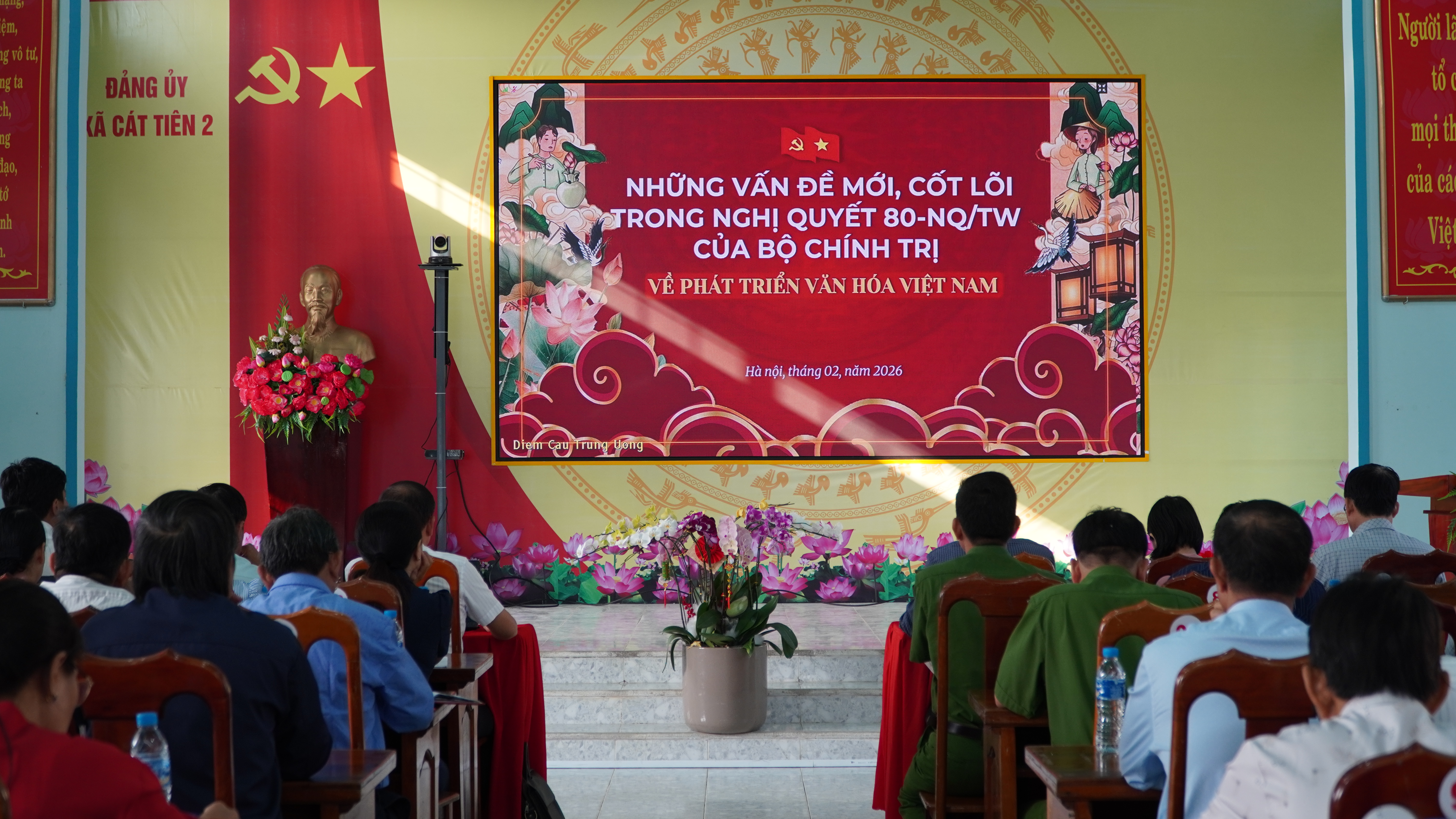 ĐẢNG ỦY XÃ CÁT TIÊN 2 THAM DỰ HỘI NGHỊ TRỰC TUYẾN TOÀN QUỐC QUÁN TRIỆT NGHỊ QUYẾT CỦA BỘ CHÍNH TRỊ