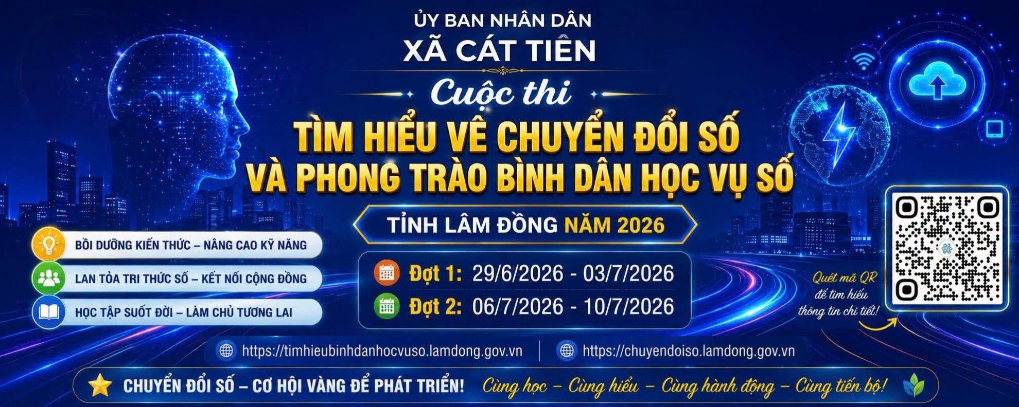 XÃ CÁT TIÊN PHÁT ĐỘNG THAM GIA CUỘC THI TRỰC TUYẾN “TÌM HIỂU VỀ CHUYỂN ĐỔI SỐ VÀ PHONG TRÀO BÌNH DÂN HỌC VỤ SỐ” NĂM 2026