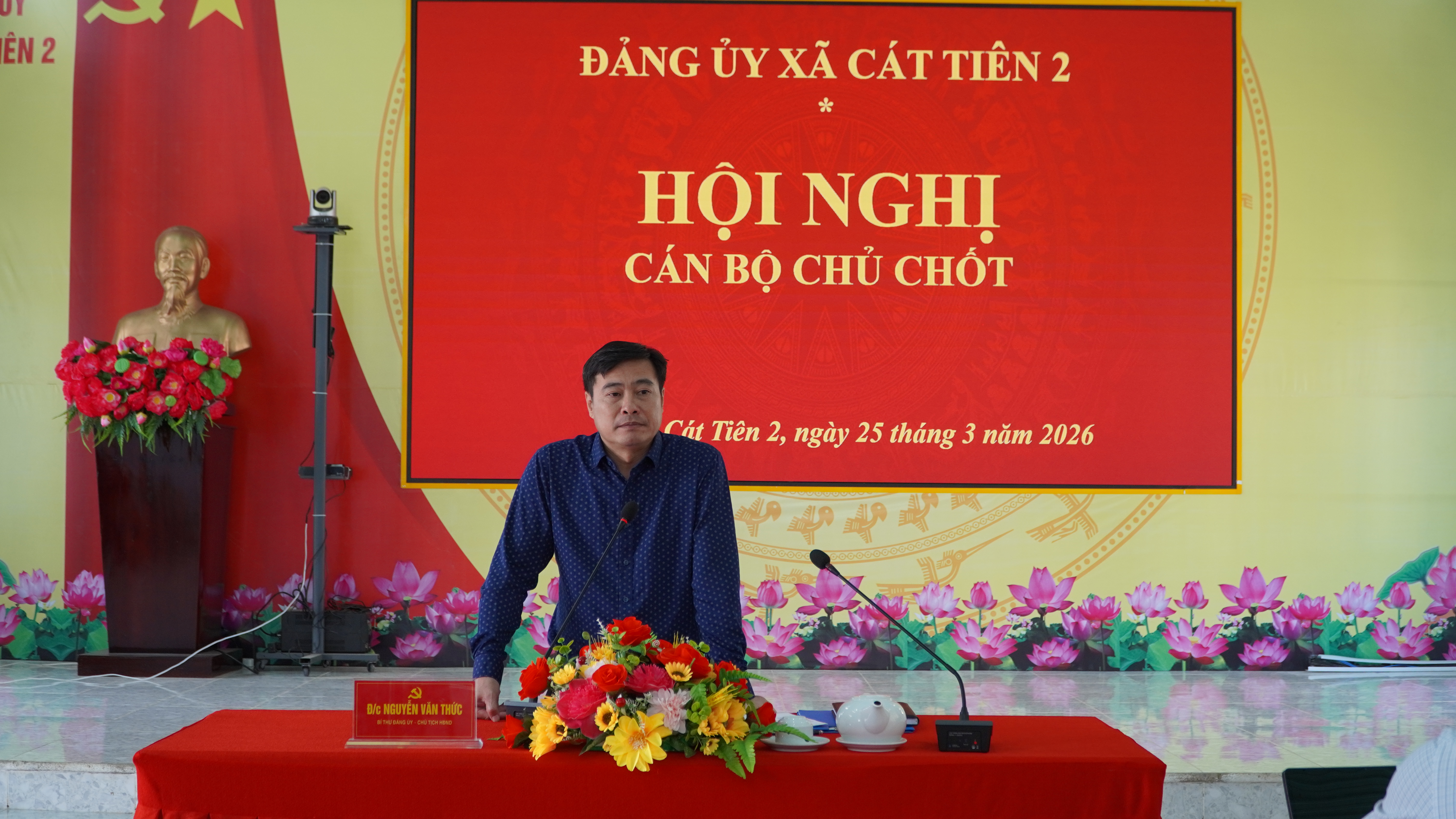 ĐẢNG ỦY XÃ CÁT TIÊN 2 TỔ CHỨC HỘI NGHỊ CÁN BỘ CHỦ CHỐT VÀ HỘI NGHỊ BAN CHẤP HÀNH LẦN THỨ 10