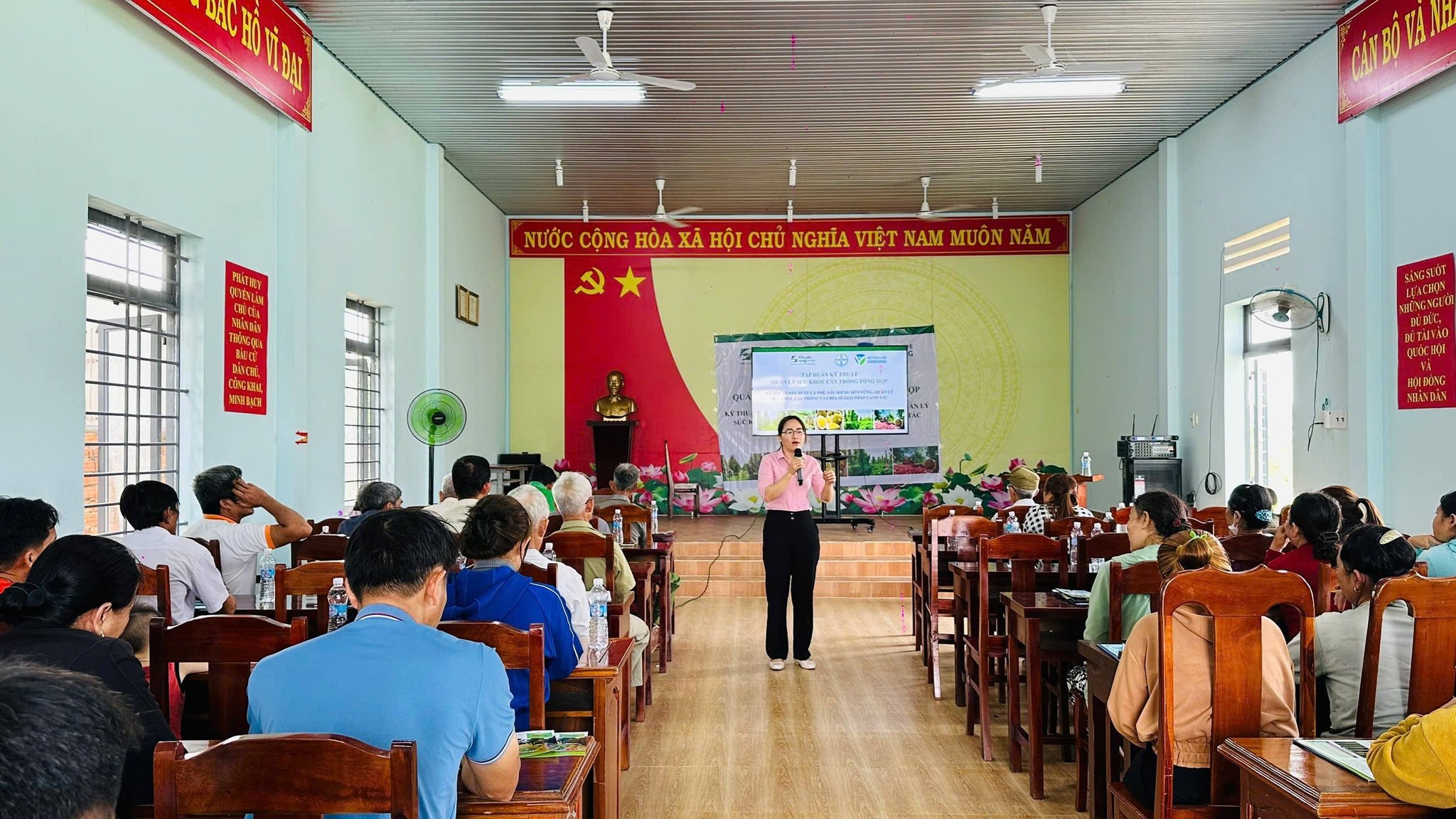 XÃ CÁT TIÊN TỔ CHỨC TẬP HUẤN KỸ THUẬT SẢN XUẤT CÀ PHÊ, SẦU RIÊNG BỀN VỮNG